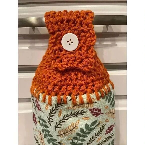 Crochet Top Kitchen Towel- Farm Fresh Autumn Harvest - Picture 2 of 3